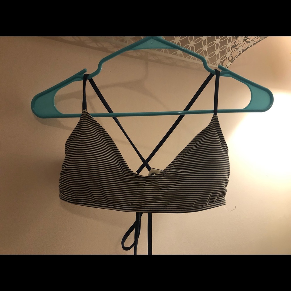 striped swim suit